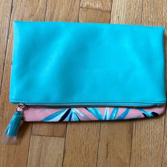 NWOT Rachel Pally canvas leather trimmed clutch - Picture 2 of 5